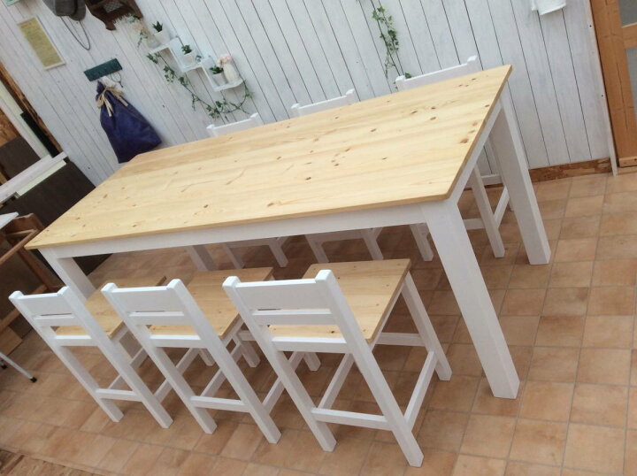 楽天市場】☆Handmade*ダイニングテーブルセット*椅子6脚*ナチュラル 