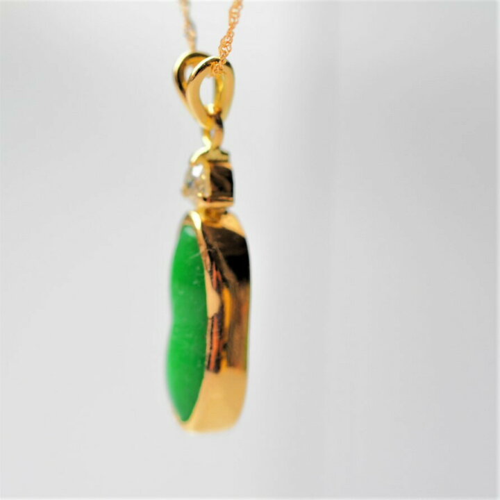 楽天市場】K18 翡翠 ダイヤモンド 0.19ct ペンダントトップ ネックレス 