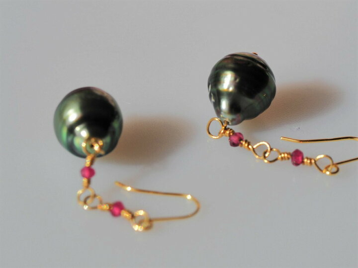 楽天市場】K18 黒蝶真珠 ピアス 天然南洋真珠 : オリジナルジュエリー  