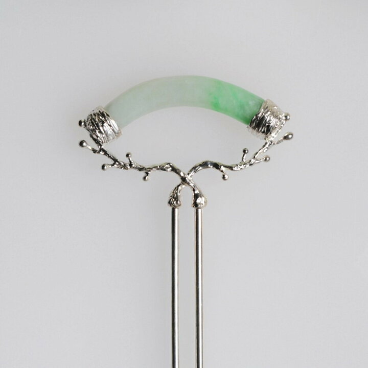 楽天市場】翡翠 SV 簪 かんざし 天然無処理ヒスイ 和装小物 鑑賞  
