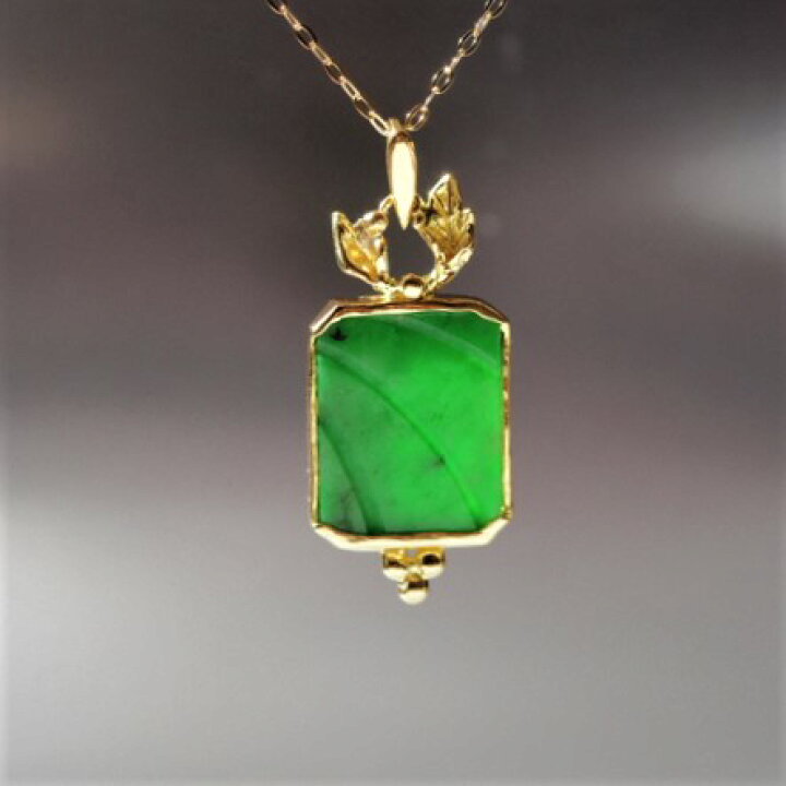 楽天市場】K18 翡翠 ペンダントトップ ネックレス 天然無処理ヒスイ  