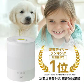 超音波加湿器 次亜塩素酸水 対応 空間噴霧推奨 加湿器 除菌 手軽に付着菌除菌 卓上 上部給水方式 2個購入でジアニスト 2.5L付 空間噴霧 ウイルス対策 壁や床の付着菌対策 次亜塩素酸 加湿器 アロマ アロマディフューザー 利用可 [アロマ超音波式加湿器 アイリス]