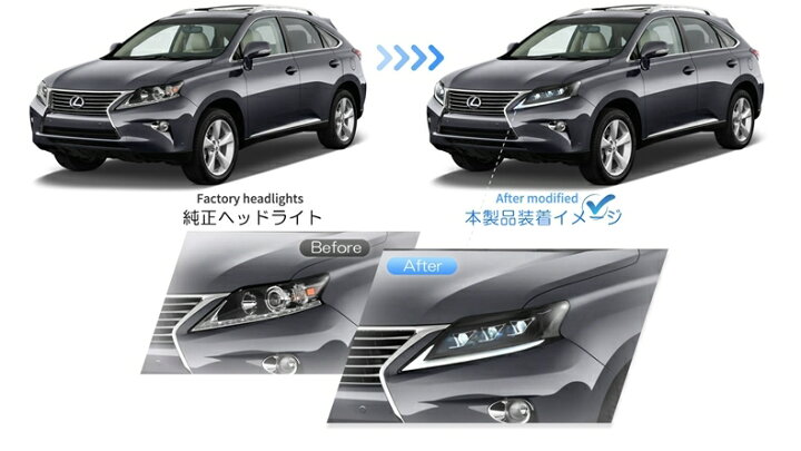 楽天市場】VLAND Lライン 10系RX後期用 LEDヘッドライト 三眼 LEXUS 