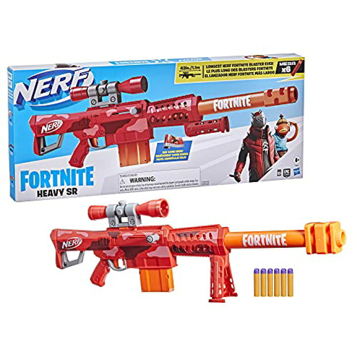 楽天市場 ナーフ フォートナイト ヘビーsr F0928 Fortnite ヘビースナイパーライフルタイプ スコープ メガダーツ6本 ダーツクリップ付属 Vlookupstore 楽天市場店