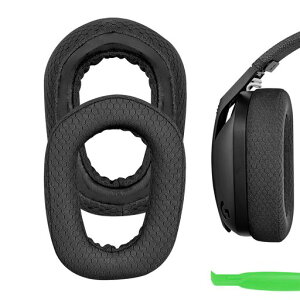 Geekria �C���[�p�b�h Comfort �݊��� �p�b�h ���W�N�[�� Logicool G435 G335 �w�b�h�z���ɑΉ� �p�b�h �C���[/�C���[�J�b�v ���b�V���t�@�u���b�N (��)