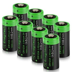 ENEGITECH CR123A リチウム 電池 123A 3V バッテリー 1600MAH キュリオロック カメラ ビデオ 懐中電灯用 非充電式 (CR123A 8個)