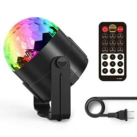 ディスコライト、FOOXONサウンドアクティブ化されたDJディスコライト回転ボールライト5W 8モードRGB LEDステージライト屋外祝日ダンスパーティー誕生日DJバーカラオケクリスマスウェディングショークラブパブ