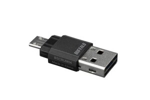 �o�b�t�@���[BUFFALO�X�}�[�g�t�H��/�^�u���b�g/PC�pmicroSD��p�J�[�h���[�_�[/���C�^�[�u���b�NBSCRUM04BK