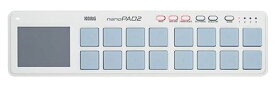 KORG定番USBMIDIコントローラーnanoPAD2WHホワイトベロシティ対応16パッド音楽制作DTMコンパクト設計で持ち運びに最適すぐに始められるソフトウェアライセンス込み