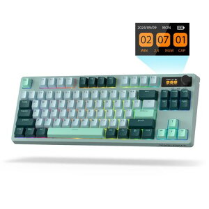 LTCNimblebackNB841PRO75%���C�����X���J�j�J���L�[�{�[�h(�f�B�X�v���C�X�N���[���ƃm�u�t��)�A2.4G/BT/USB-C�L��RGB84�L�[�Q�[�~���O�L�[�{�[�h�A3�w�_���p�[�A�z�b�g�X���b�v