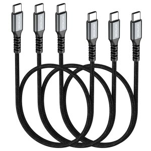 HOTNOWUSBC����C�P�[�u��1m3�{�A100cmUSBC�[�d��P�[�u��PD65WUSB2.0�����[�d�R�[�h�݊���iPhone1516�����USBTypeC�f�o�C�X