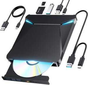 QuorrixTechDVD�h���C�u�O�t���y2026�v�V�����ŁE1�䑽���E6In1�V���f���zCD/DVD�v���[���[�O�t��DVD�h���C�uUSB3.0&Type-C���ڑ������������^�y�ʐÉ�CD/DVD�h���C�u�O�t�����w�h���C�u