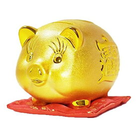金色 貯金箱 ぶた 豚 座布団つき ラッキーアイテム 開運 ピギーバンク 何度でも取り出せる 置物 商売繁盛 縁起物 オブジェ