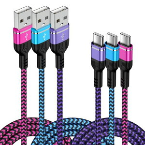 USBTypeC�P�[�u���y1.83m3�{*3�F�ziPhone16�[�d�P�[�u��3A�}���[�dQC3.0�Ή��^�C�vc�[�d�P�[�u�����ϋv�i�C����iPhone1615�V���[�Y�AGalaxyA35S24Ultra
