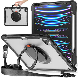 PboyiqiS For iPad Air 13 �C���`2026(M4)/2025(M3)/2024(M2)�������P�[�X,Aslo For iPad Pro 12.9�C���`�������P�[�X,360°��]�X�n���h�z���_�[ �X,�X�^���h�@�\ �ϏՌ� ���