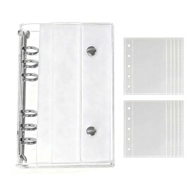 シール帳透明シールバインダー女の子シールバインダー6穴シール収納シール手帳はがせるM5A6A73種類のサイズですスクラップブッキング用品(A6クリアタイプ)