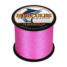 ヘラクレス(HERCULES) 釣りライン PEライン 4編【0.8号-500M-(4.5KG/10LB/Φ0.12MM)】15色-(ピンク)遠投 釣り糸 高強度 PE編組 釣糸 高感度 魚釣りライン 高比重力糸 充実なタイプ