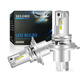 XELORD 車/バイクヘッドライト LED H4 HI/LO 切替 CREEチップ搭載 6500K ホワイト 一体型 H4 LEDバルブ 車検対応 DC9-32V ファンレス 2個セット