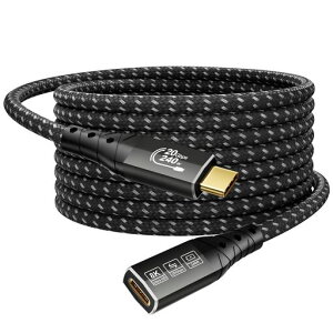 ZIKNYDO 4K USB C �����P�[�u�� 5m�A(USB 3.2 �^�C�vC���� 20Gbps�APD 3.1 240W 48V/5A)�A�r�f�I 8K@30Hz�A4K@144Hz/ 60Hz USB Type C �����P�[�u��(PSVR2�AiPhone