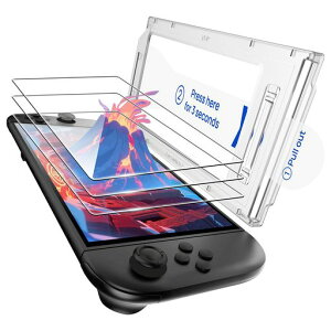 TRANSNOVO�y3��+��p�K�C�h�g�t���zSwitch2�p�̕ی��ʃK���X�t�B����2025�X�C�b�`2�p�̋����K���X9H�d�x�����x�^�b�`�v���ȑΉ��\��t���K�C�h�t���C�A�E�L�Y�h�~���ϋv��������(�����x3��)