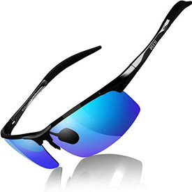 [DUCO] サングラス メンズ 偏光 スポーツサングラス UV400 へんこう さんぐらす ブルー AL-MG合金 超軽量 SUNGLASSES FOR MEN 運転/自転車/釣り/ランニング/ゴルフ用 8177