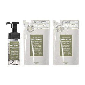 MELLSAVON(メルサボン) ホイップフェイスウォッシュ グラースデイズ ボトル本体 150ML+詰替 130ML×2個セット 洗顔 グラースデイズの香り ×1、130ML×2