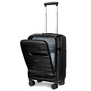 [タビトラ] スーツケース キャリーケース 機内持込 トップオープン フロントオープン 拡張ファスナー 大容量 tsaロック 超軽量 旅行 出張 ビジネス ブラック