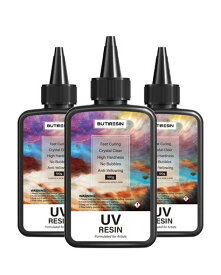 ButiResinレジン液300gUVレジン液大容量ハードタイプUV‐LED対応高い透明度急速硬化黄変なし低刺激DIYレジンアート