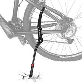 OIENNI 自転車 キックスタンド バイクサイドスタンド 長さ調節可能 アルミニウム合金製 二点固定 簡単取り付け 自転車用スタンド 24-28インチ~700C対応 ロードバイク/クロスバイク/マウンテンバイクに適用(標準サイズ)