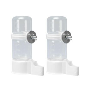 鳥 餌入れ 水入れ 2個セット 140ml 透明 鳥用 自動 給餌器 給水器 バードフィーダー 小動物 餌入れ 水飲み器 ペット給水器 外付け インコ 文鳥 オウム オカメインコ セキセイインコ (ホワイ…
