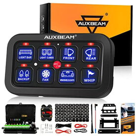 AUXBEAM 8ギャング LEDスイッチパネル スリム タッチコントロールパネルボックス ハーネスとラベルステッカー付き 車 船舶 ボート キャラバン用