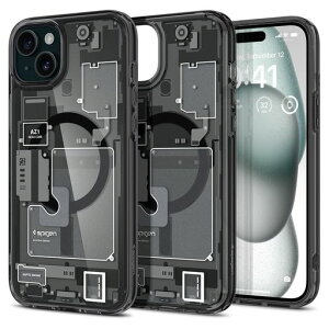 Spigen�y�n��18�N�̋Z�p�́ziPhone15Plus�P�[�X�N���AMagSafe�Ή��ČRMIL�K�i�E���g���E�n�C�u���b�h�E�}�O�t�B�b�gACS06664(�[���E����)