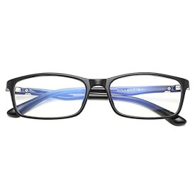 [DOLLGER] 伊達メガネ ブルーライトカットメガネ 度なし 超軽量16G メンズ レディース ウェリントン型 ブラック
