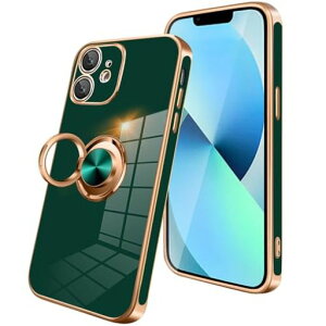 KEHUALLE iPhone 12 Mini �P�[�X �����O�t�� �X�}�z�P�[�X ��phone 12 Mini �J�o�[ �ϏՌ� ���b�L���H TPU �g�уJ�o�[ �ԍڃz���_�[�Ή� 360�x��] ���@�\ �X�^���h�@�\ �A�C�t�H�� 12 Mini �g�уP�[�X