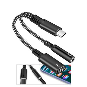 2IN1 ���z���W���b�N �ϊ� typec �C���z�� �ϊ� �y2024�zPD 60W�}���[�d Hi-Fi���� �i�C�����҂� �n�C���] �����^�т��ȒP1Padpro/GooglePixel/Xperia/Samsung Galaxy �Ή�(�u���b�N 1��)