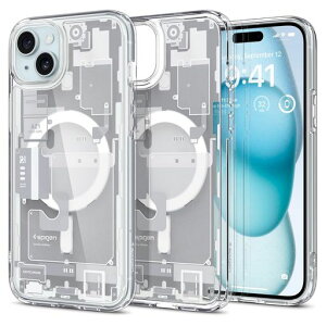 Spigen�y�n��18�N�̋Z�p�́ziPhone15Plus�P�[�X�N���AMagSafe�Ή��ČRMIL�K�i�E���g���E�n�C�u���b�h�E�}�O�t�B�b�gACS06664(�[���E�����E�z���C�g)
