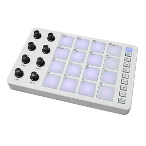 Btuty MIDI�R���g���[���[ �X�g���C�N�p�b�h RGB�o�b�N���C�g MIDI�L�[�{�[�h BT�ڑ� �჌�C�e���V�[ 3.5mm�o�̓C���^�[�t�F�[�X 16�̃X�g���C�N�p�b�h 8�̊��蓖�ĉ\�ȃm�u �m�[�g���s�[�c