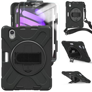 HerizeiPadMini6/7(A17Pro)�P�[�X8.3�C���`2021/2024�ی�t�B�����t��iPadMini��6����J�o�[�ϏՌ��n���h�X�g���b�v�V�����_�[�X�g���b�v�X�^���h�t��iPadMini6/7