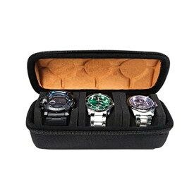 3本収納腕時計ケース、腕時計収納バッグ、旅行用腕時計収納ケース、ハードカバー保護、カスタムスポンジ枕 ウォッチの揺れ止め、小型および大型の時計、ダイバーズウォッチ、スポーツウォッチに適合