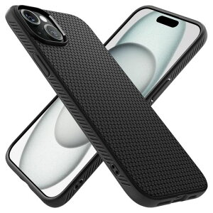 Spigen�y�n��18�N�̋Z�p�́ziPhone15Plus�P�[�X�}�b�g�\�t�g�ČRMIL�K�i�ϏՌ����C�����X�[�d���L�b�h�E�G�A�[ACS06650(�}�b�g�E�u���b�N)
