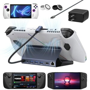 iVANKYROGAlly/LegionGo/SteamDeck�h�b�N��65WPD�`���[�W���[�AHDMI4K@144Hz�M�K�r�b�g�C�[�T�l�b�g�AUSB-A3.0�AValveStream