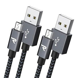 RAMPOW MICRO-B USB ケーブル【1M/2本組/黒】 2.4A急速充電ケーブル 高速データ転送 KINDLE/SHARP AQUOS PAD/ZETA SONY XPERIA J1/A/Z3 FUJITSU ARROWS