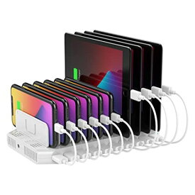 UNITEK 2021 USB充電ステーション 10ポート QC3.0卓上充電スタンド PSE認証済 10台同時充電 1.5A/2.4A スマートIC搭載 複数台対応 ANDROID/IPHONE/IPAD/KINDLE/タブレット/PSP 仕切り板
