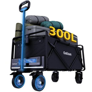 Outisan �d���L�����[���S�� �L�����[�J�[�g ��e��300L �ω׏d150kg �܂肽���ݎ� �o�b�e���[�t �h�� ��^�^�C�� ��e�� 135Wh �������q�� �X�}�[�g�ϑ� �y�� �L�����v �h�� �����z�� �@�މ^�� �c