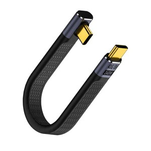 USB-C to USB-C 13cm ���` �Z���P�[�u�� L���^ 40Gbps�����f�[�^�]�� PD�Ή�240W/5A�}���[�d 8K@60Hz�f���o�� Type-C to Type-C �t���b�g�P�[�u�� iPhone 17/16