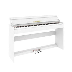 KIMFBAY 電子ピアノ 88鍵盤 人気 でんしぴあの カバー ペダル付き タッチ ヘッドホン付き スタンド 初心者 BL-8818 (白い)