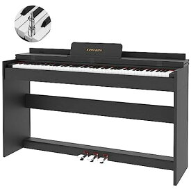 KIMFBAY 電子ピアノ 88鍵盤 ハンマーアクション 人気 でんしぴあの ペダル付き タッチ ヘッドホン付き スタンド 初心者 (ブラック)