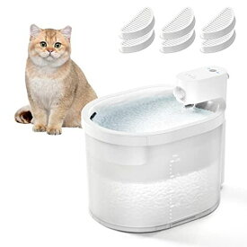 UAHPET 猫 水飲み器 猫 給水器 コードレス 自動給水器 水飲み 猫用 浄水器 ペット 中小犬用 循環式 センサー 動作検知 2種類の給水モード 2L 大容量 お留守番対応 お手入れ簡単 PSE認証済 静音 活性炭 フィルター付き (ホワイト)