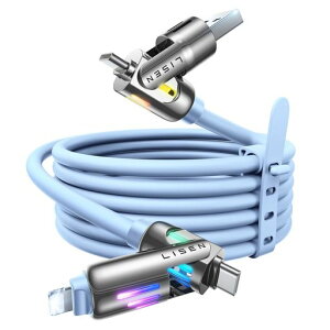 LISEN�炢�Ƃɂ񂭂��[�Ԃ�y2M�ő�240W�z�}���`�[�d�P�[�u��4in1�t�̃V���R�[���炢�Ƃɂ񂭂��[�Ԃ�^�C�vc�}���[�d480Mbps�f�[�^�]��CtoC/�^�C�vc���C�g�j���O/USBAto