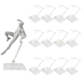 12個入り プラモデル フィギュア スタンド 台座 1/144 180度可動 スケール ポリカーボネート製 角度調整 ディスプレイスタンド 飾る 模型 人形 ACT STAGE 透明色